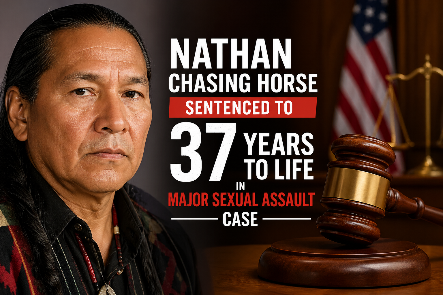 Nathan Chasing Horse Sentenced to 37 Years to Life in Major Sexual Assault Case
