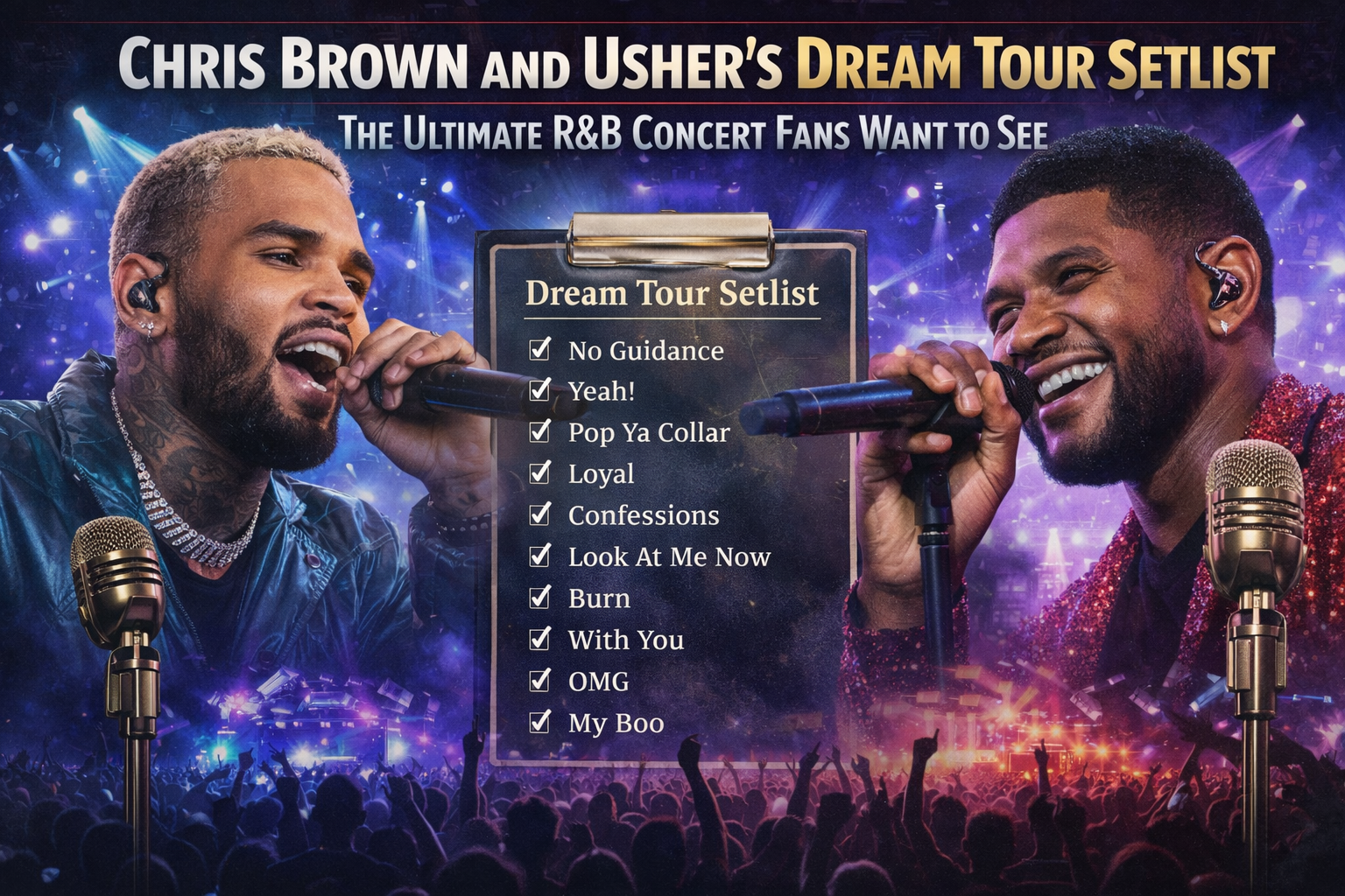 Chris Brown and Usher’s Dream Tour Setlist: The Ultimate R&B Concert Fans Want to See