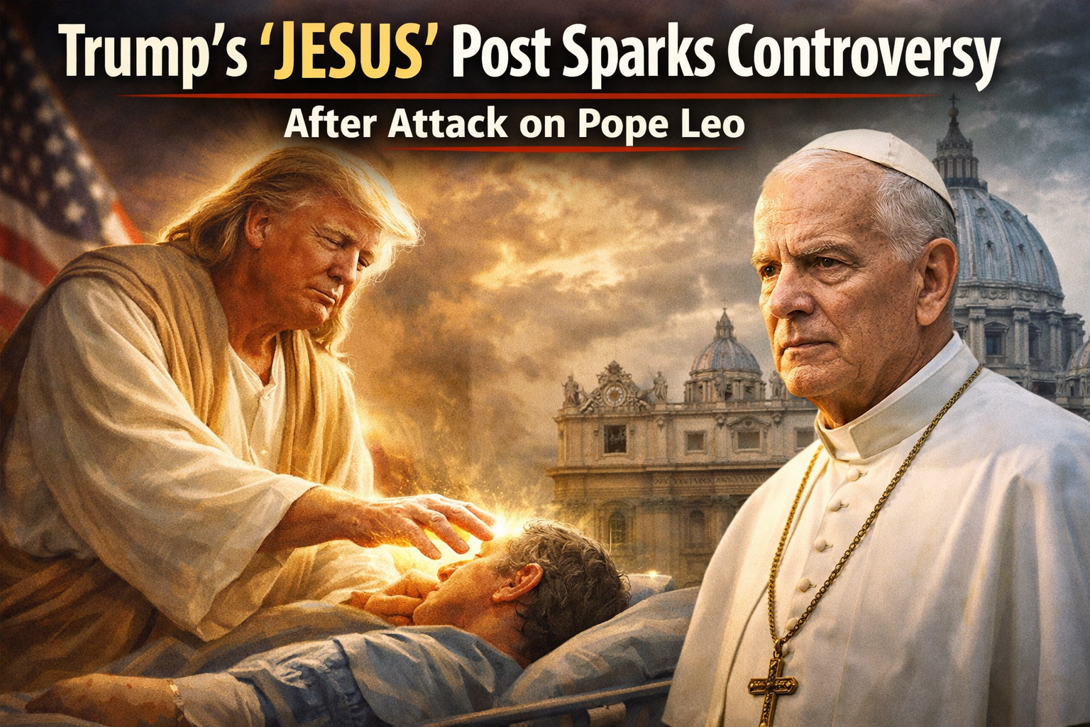 Trump’s Truth Social Post Comparing Himself to Jesus Sparks Controversy After Attack on Pope Leo