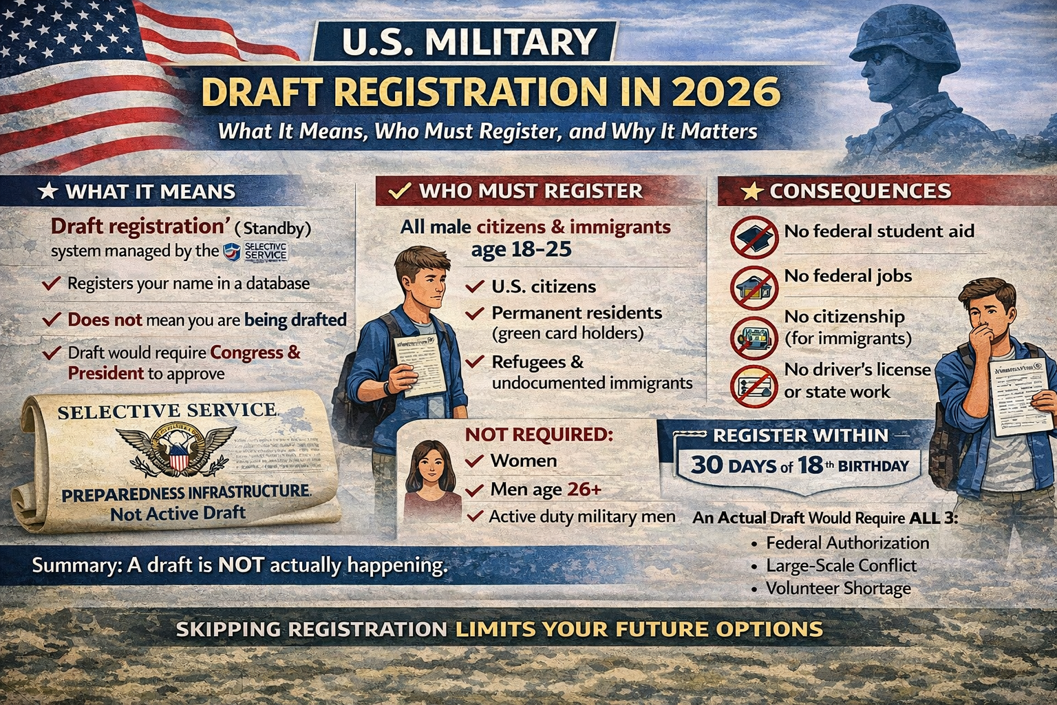 U.S. Military Draft Registration in 2026: What It Means, Who Must Register, and Why It Matters